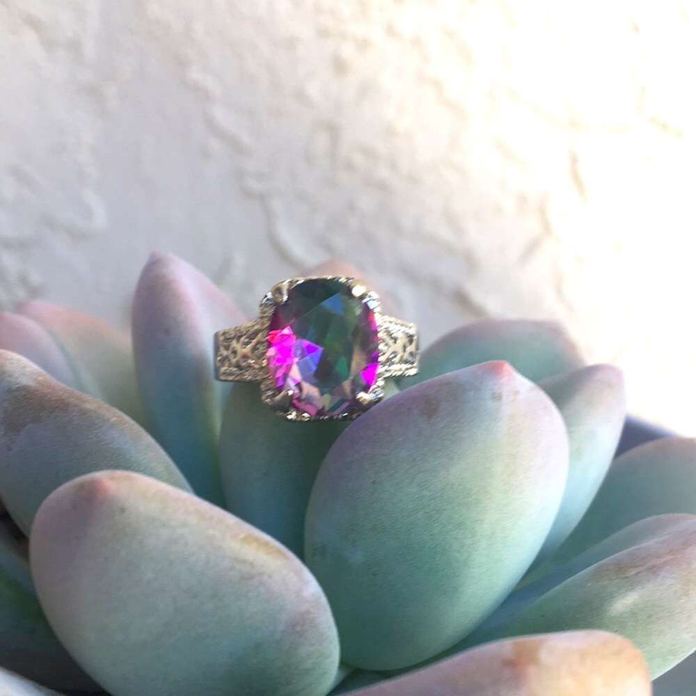 ❤️Stunning Mystic Stone Ring Size 7 - Picture 4 of 5